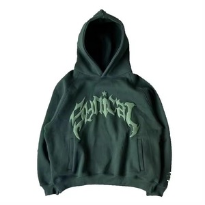 Sudadera con Capucha Térmica Informal para Hombre, 100% Algodón, Estampado Holgado, Diseño Sólido, Ropa de Calle de Invierno, Tinte Liso, Ecológica - Product Image 1