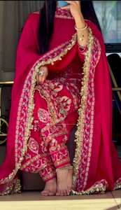 เสื้อ doti salwar และ dupatta มีลายปักและงานปาร์ตี้สวมใส่สีชมพู - Product Image 6