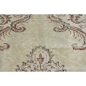 Tapis de 1,6 x 3,8 pieds, tapis turc vintage, tapis oriental vert et marron - Product Image 5