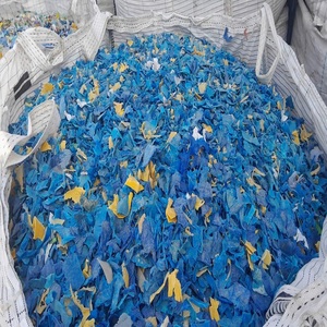 Blue Recycled HDPE Flakes Post Industrial <b>Plastic</b> Granules for Film Blow Molding Filling - Product Image 4