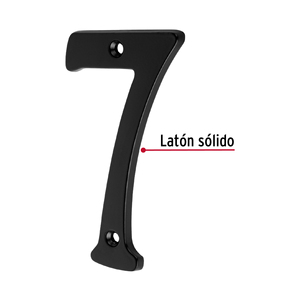 6 numero 7 ottone massiccio 4 ', nero, HERMEX - Product Image 4