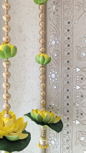 Cuentas hechas a mano colgantes de loto con Loto indio Diwali Floral decoración del hogar inauguración de la casa colgante decorativo decoración estética de la habitación - Product Image 2