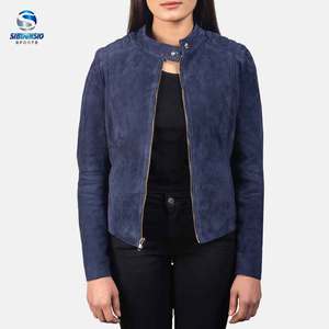 Chaqueta de moto de cuero genuino para mujer de calidad superior con forro de satén Reversible y diseño a prueba de viento-Venta caliente - Product Image 6