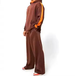 Chándal a rayas laterales de color sólido desteñido por el sol lavado con ácido ropa informal de última moda para hombre al mejor precio al por mayor con servicio OEM - Product Image 1