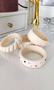 Conjunto de 4 piezas de estilo Vintage Retro de alta calidad, pulseras de diamantes de imitación multicolores blancas hechas a mano, brazalete de moda, artesanías de joyería - Product Image 3