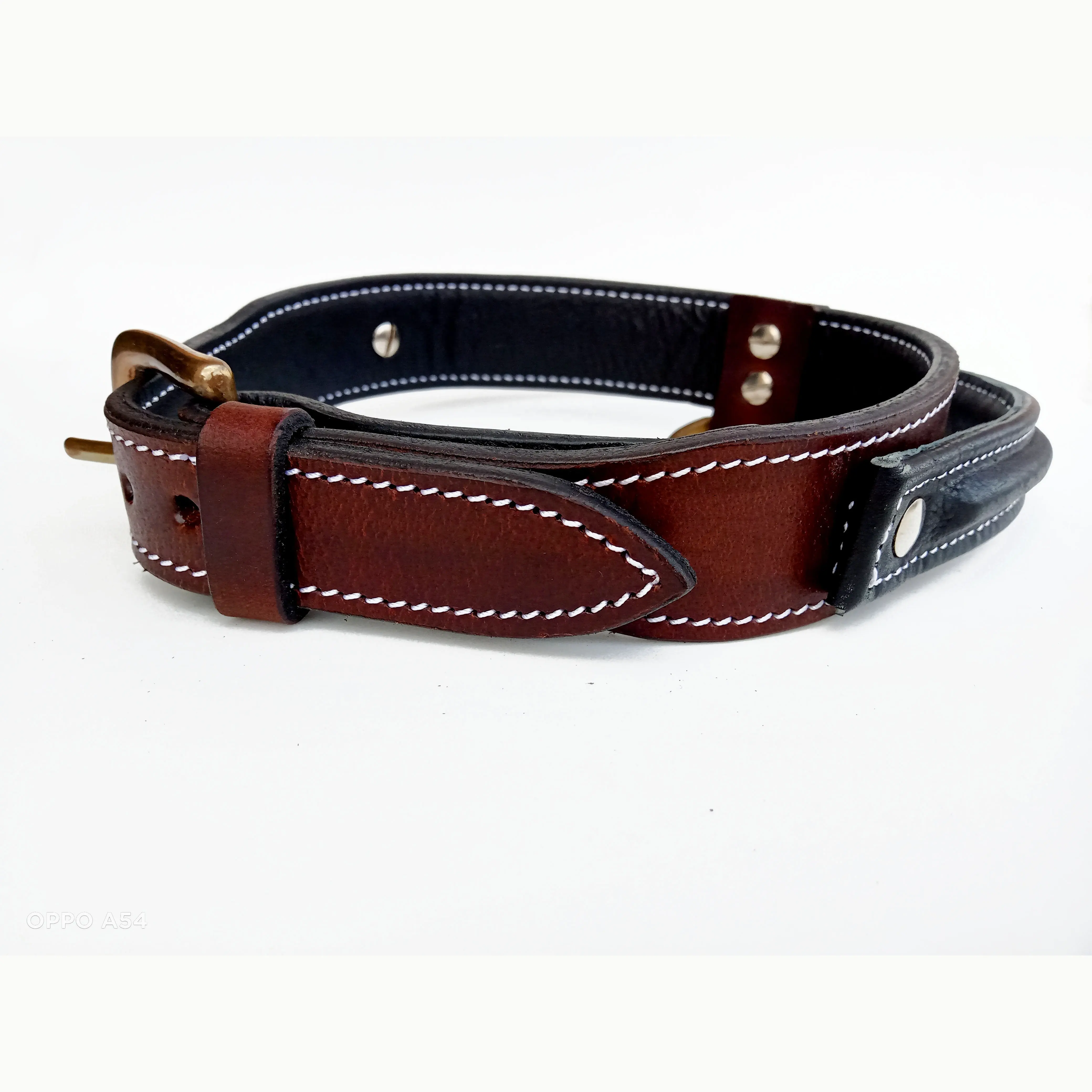 LOW PRICE REAL LEATHER DOG COLLAR PET ACCESSORIES VT LEATHER HEAVYDUTY COMBAT DOG NECKBAND NECK COLLAR