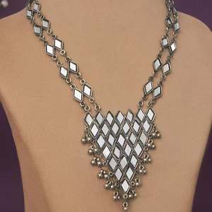 Collar de espejo Tasnuma de alta calidad, joyería étnica india hecha a mano para mujeres y niñas - Product Image 1