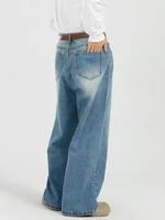 Jean baggy coupe droite pour homme, léger, de haute qualité, nouveau style décontracté, séchage rapide, anti-boulochage, taille plus