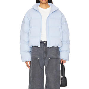 Veste matelassée courte à capuche zippée respirante pour femme, matière de qualité supérieure, vêtement décontracté, collection automne, veste d'extérieur - Product Image 5