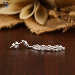 0.47 TDW rond brillant coupe diamant boucle d'oreille or blanc Labgrown diamant Hpht/Cvd diamant bijoux - Product Image 3