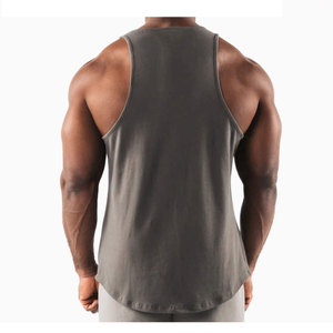 Camiseta sin mangas para hombre con logotipo personalizado, Camiseta de punto de algodón para Fitness, chaleco de talla grande con tirantes, camiseta musculosa para culturismo para - Product Image 4