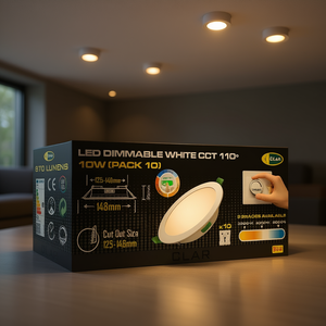 Downlight encastrable 10W CCT dimmable, lumière blanche, angle de faisceau 110°, couverture 125-135mm - Product Image 3