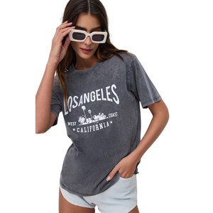 Camiseta de Manga Larga con Cuello Redondo para Mujer, Corte Regular, Estilo Casual, 100% Algodón, Transpirable, Ligera, Tallas XS, XXS y Otras, para Verano - Product Image 1