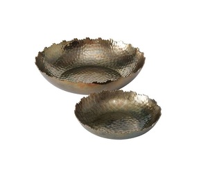 Ensemble de 2 bols décoratifs de tailles différentes en aluminium martelé de qualité supérieure, au meilleur prix - Product Image 1