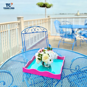 Vente en gros Plateau laqué de haute qualité Plateau de service Plateau multicolore pour salle à manger Articles ménagers et décoration - Product Image 6