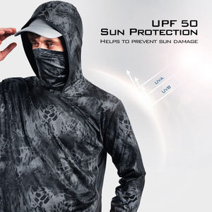 Chemise à capuche de pêche légère avec protection solaire, matériau évacuant l'humidité, conception à manches longues pour les pêcheurs d'été - Product Image 4