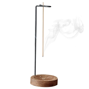 Porte-encens en bois massif avec récupérateur de cendres, accessoires de parfum rétro et élégants, brûleur d'encens naturel - Product Image 3