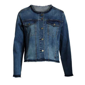 Veste en jean pour femme, mode automne, coupe slim, veste en jean décontractée pour femme avec fermeture à boutons et poches - Product Image 6