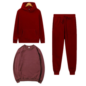 Nouvel ensemble de survêtement en molleton personnalisé avec logo, deux pièces, pantalon de jogging, ensemble de survêtement uni épais unisexe, deux pièces, sweat-shirts à capuche pour femmes - Product Image 2