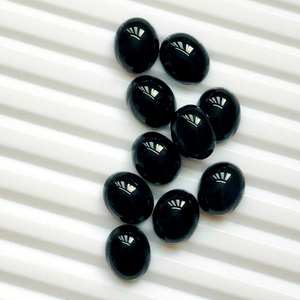 ¡20 piezas cabujón de ónix negro natural! Piedras preciosas sueltas ovaladas pulidas para la fabricación de joyas (8x10mm-15x30mm) - Product Image 3