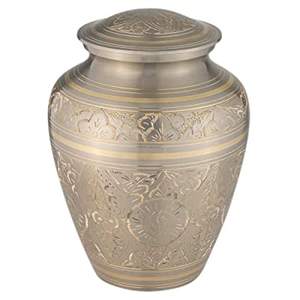 Custom Engraved American Style Brown Cremation Urn Adult Solid Brass Eco-Friendly Large Funeral Supplies <b>for</b> Human <b>Ashes</b> - Product Image 2