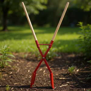 <b>Garden</b> Hand <b>Tool</b>-Earth Hole Digger with 2 Ash Handles 200 X 150/110 mm Size - Product Image 3