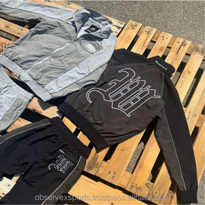 Customized High Quality Winter Tracksuit Color Block <b>Short</b> Set Sports Jogger Suit <b>Zip</b> Jacket <b>Shorts</b> 100% Cotton Windbreaker Set - Product Image 2