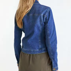 Chaqueta vaquera para mujer de otoño invierno estampado 100% poliéster estilo informal mangas abullonadas decoración de botones técnica lavada - Product Image 2