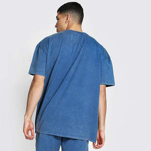 T-shirt vintage pour homme, coupe courte, épaules tombantes, en coton 100 %, lavage à l'acide, poids lourd, vente chaude, séchage rapide - Product Image 2