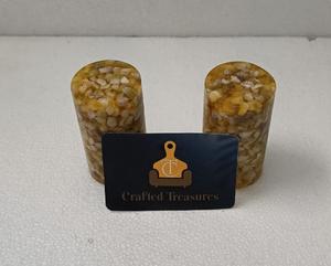 Nuevos saleros y pimenteros de resina y piedra con incrustaciones de piedra y resina epoxi, utensilios de cocina personalizados al mejor precio. - Product Image 4