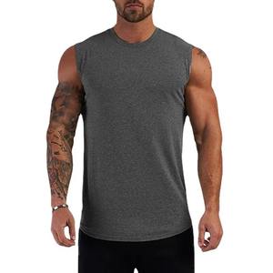 Logo personnalisé maillot de corps Gym entraînement hommes sans manches T-shirt gilet hommes blanc débardeur lavage à l'acide sans manches t-shirt - Product Image 1