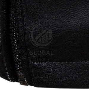 Veste en cuir chaude d'hiver décontractée pour hommes avec col montant, respirante, écologique, personnalisable avec logo sur le devant - Product Image 4