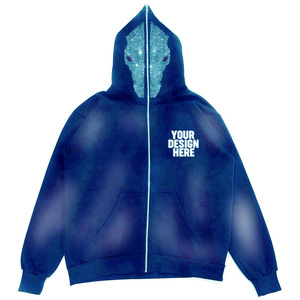 Sudaderas Personalizadas para Hombre, 500GSM, 100% Algodón Francés, Corte Regular, Resistentes al Viento, con Pedrería, Impresión Serigrafiada, Lavado Ácido - Product Image 3