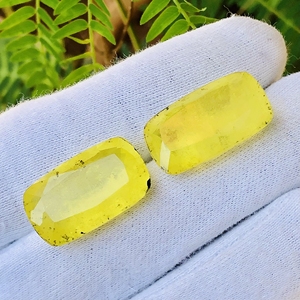 Zafiro amarillo natural doblete cuarzo forma de cojín piedra de corte piedras preciosas sueltas tamaño calibrado para hacer joyas con lote grande - Product Image 3
