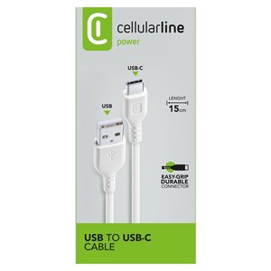 <b>Usb</b> Type <b>C</b> To <b>Usb</b> Type A Cable 0.15m White Data Charging Connector - Product Image 2
