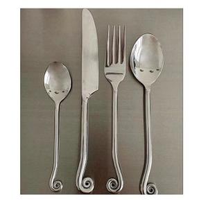 Cuchara de acero inoxidable de alta calidad con mango rodante único, tenedor y cuchillo, cubiertos de mesa, juego de cubiertos de acero inoxidable de alta calidad a granel - Product Image 1