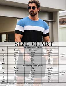 Conjunto de ropa deportiva de 2 piezas para hombre económico, venta al por mayor, camiseta y pantalones cortos de algodón transpirable estampados, atuendo rentable - Product Image 6
