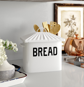 กล่องขนมปังโลหะสีดำเงาพร้อมฐานไม้ | ถังเก็บของเคาน์เตอร์ห้องครัวที่ทันสมัย | ขายส่งและออกแบบเอง - Product Image 6