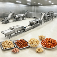 Ligne de production complète et automatique de snacks aux cacahuètes enrobés, avec enrobage, torréfaction, assaisonnement, refroidissement et emballage
