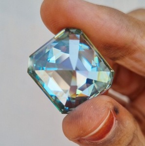 40,70 Ct Blue Moissanite Diamond Beautiful Ascher Moissanite Diamond Pendant & Other Colgante de diamante personalizado - Product Image 3