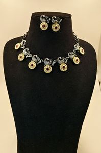 Collar de Gargantilla de media luna oxidada y floral para fiestas de boda para mujeres Producto a granel hecho a mano - Product Image 4