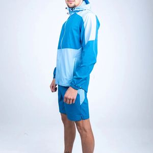 Wholesale Custom Nylon Windbreaker <b>Set</b> With <b>Mesh</b> Inner <b>Two</b> <b>Piece</b> Short <b>Sets</b> for Men's 2025 Waterproof Zip up Jogging <b>set</b> - Product Image 3