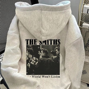 Jersey de algodón 100% de tendencia para hombre, Sudadera con capucha estampada, sudadera cómoda de lana con logotipo personalizado, cuello con capucha para temporada de invierno - Product Image 1