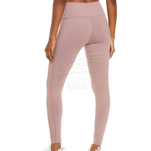 Legging deportivo para mujer Diseño personalizado con cierre de cintura elástica Estilo sólido Spandex/Pantalones de poliéster - Product Image 3