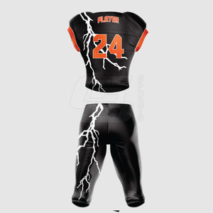 Uniformes de Fútbol Americano al por Mayor, 100% Poliéster Transpirable, Conjuntos Personalizados para Equipos con Mangas Cortas, Alta Calidad - Product Image 3