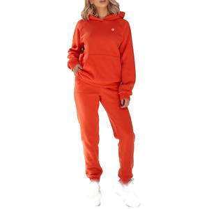Conjunto de Sudadera con Capucha y Pantalones Deportivos de Felpa Gruesa para Mujer, Sudadera Cálida con Capucha, Pantalones con Cintura Elástica, Ropa de Salón Suave al Tacto para Invierno - Product Image 3