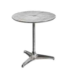 Juego de mesa auxiliar de aluminio, parte superior redonda con acabado de níquel, muebles de dormitorio de sala de estar hechos a mano para Hotel - Product Image 3