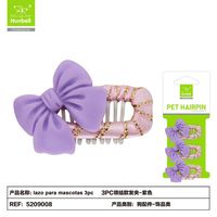 Lote de 3 Peinetas de Plástico con Lazo para Mascotas, Accesorios de Peluquería para Perros y Gatos, Lazos de Alta Calidad para el Pelo de Mascotas