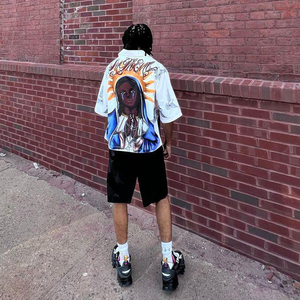 OEM Chemise hawaïenne à col cubain en lin, manches courtes, boutonnée en soie, boutonnée, à séchage rapide, pour hommes - Product Image 3