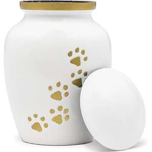 Urnes de crémation d'empreinte de patte chat chien cendres pot de souvenir et urne de crémation en métal approvisionnement funéraire urnes d'empreinte de patrouille pour l'enterrement des animaux - Product Image 2